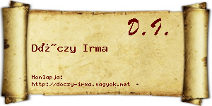 Dóczy Irma névjegykártya