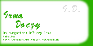 irma doczy business card